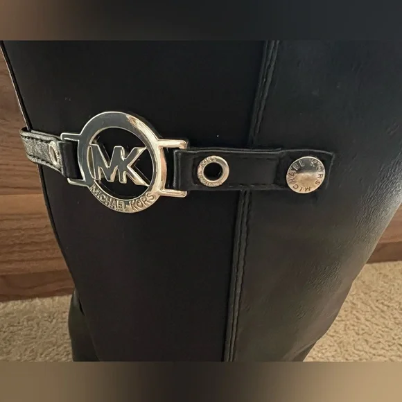 Michael Kors XIAMARA Black Knee Black High Riding Boots Sz 1 (Little Girl) - Picture 4 of 10